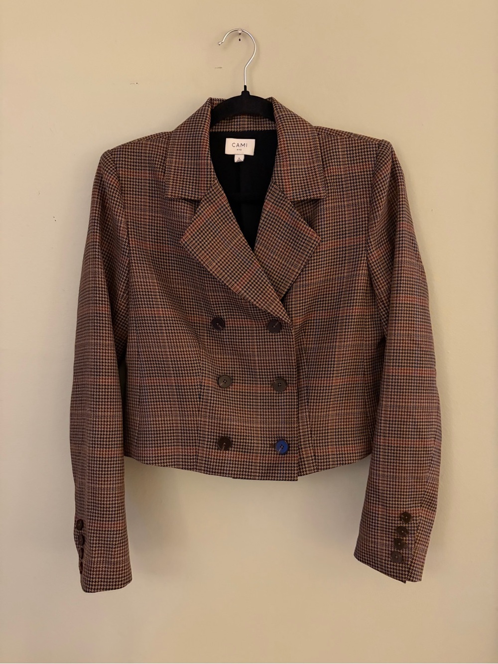 CAMI NYC Plaid Double Breasted Blazer